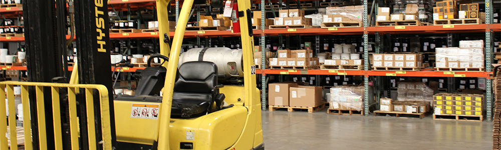 forklift in warehouse